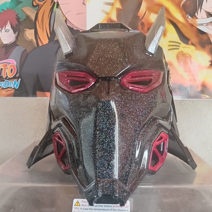 Casque Cyber Samouraï – PLA – Adulte – Noir & Rouge – Image 16