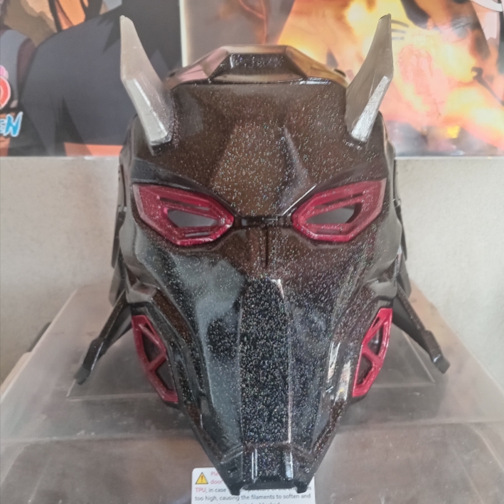 Casque Cyber Samouraï – PLA – Adulte – Noir & Rouge – Image 15