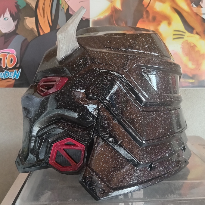 Casque Cyber Samouraï – PLA – Adulte – Noir & Rouge – Image 14