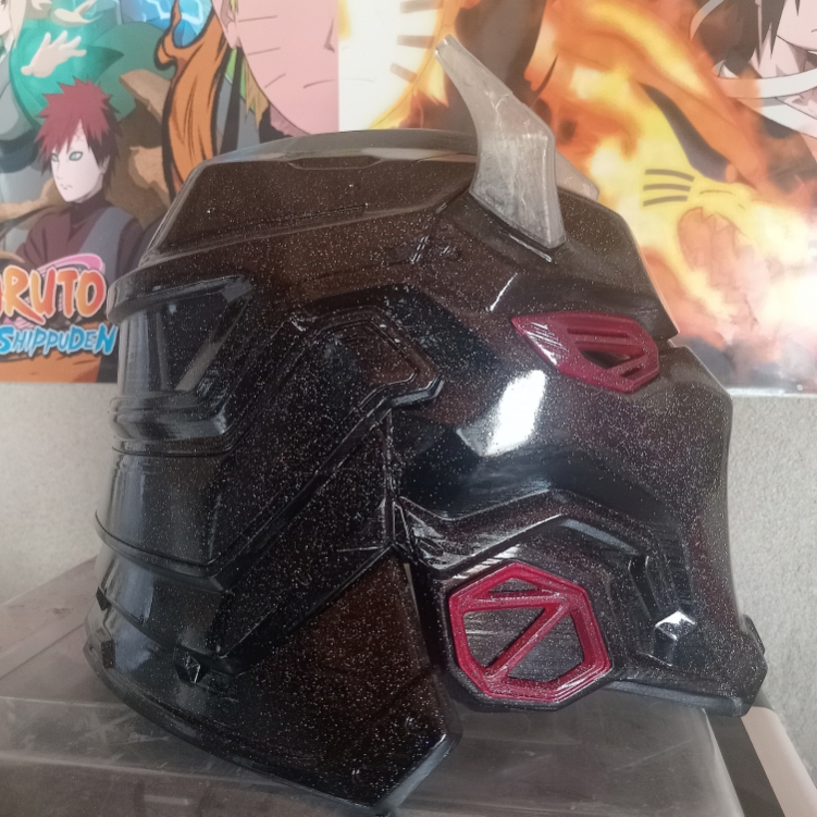 Casque Cyber Samouraï – PLA – Adulte – Noir & Rouge – Image 13