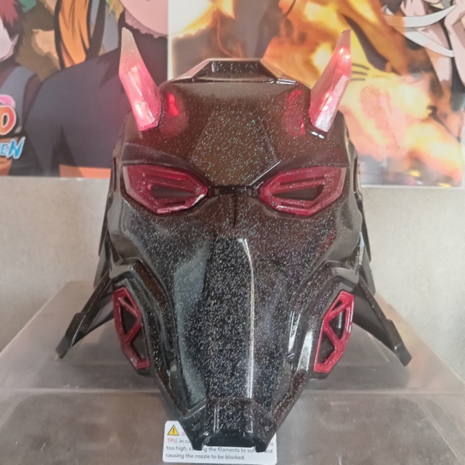 Casque Cyber Samouraï – PLA – Adulte – Noir & Rouge – Image 10