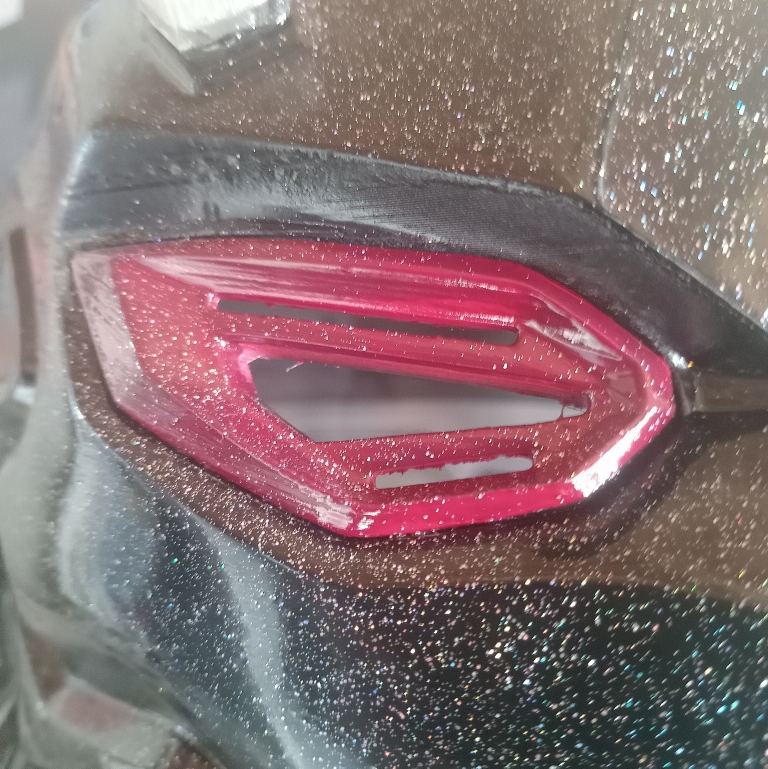 Casque Cyber Samouraï – PLA – Adulte – Noir & Rouge – Image 4