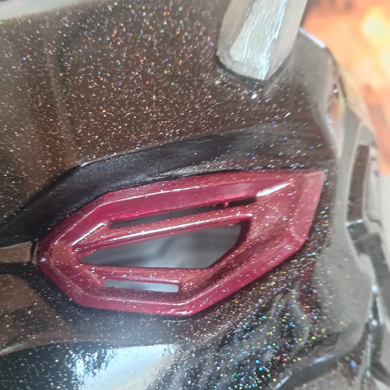 Casque Cyber Samouraï – PLA – Adulte – Noir & Rouge – Image 3