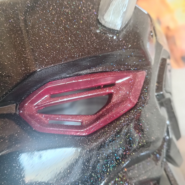 Casque Cyber Samouraï – PLA – Adulte – Noir & Rouge – Image 2