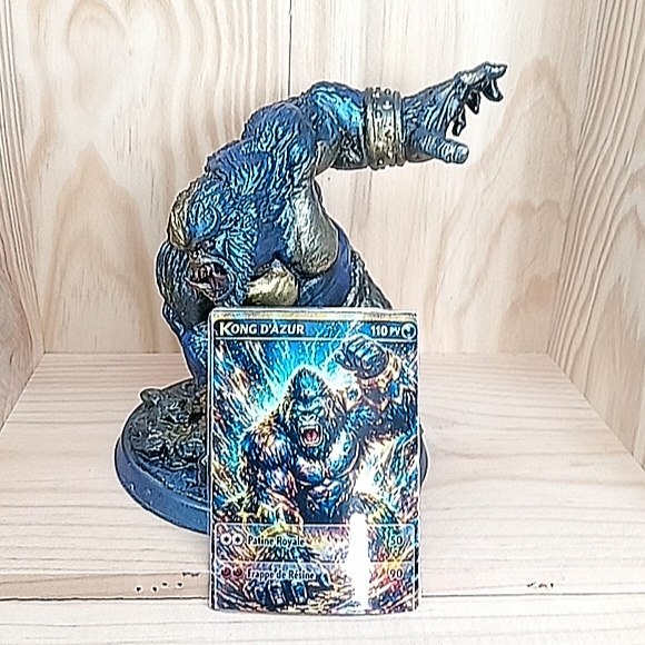 Gorille , figurine fantasy , résine peinte a la main , guerrier JDR + carte de jeu artisanale – Image 22