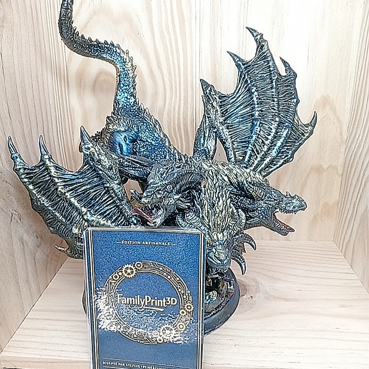 Hydre Primordiale – Figurine fantasy en résine peinte main + Carte de jeu artisanale – Image 3