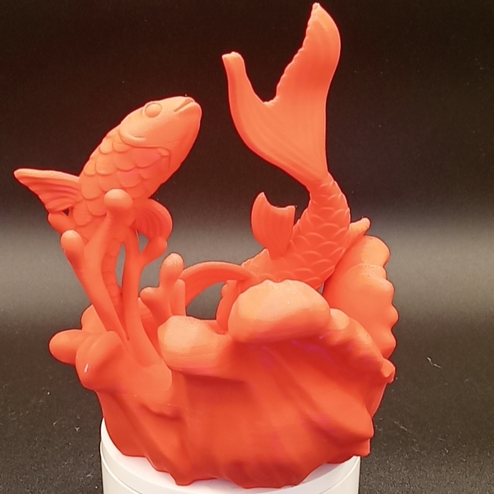 Statue Signe Astro Poissons - Décoration Zodiaque Impression 3D - Cadeau Astrologie Artisanal 18cm - Figurine Carpes Koi Design Intérieur – Image 2